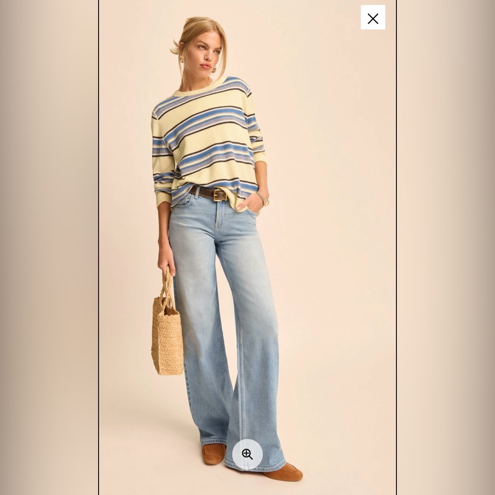 Reformation Greta Super Stretch Low Rise Wide Leg Jeans Blue - Size 27